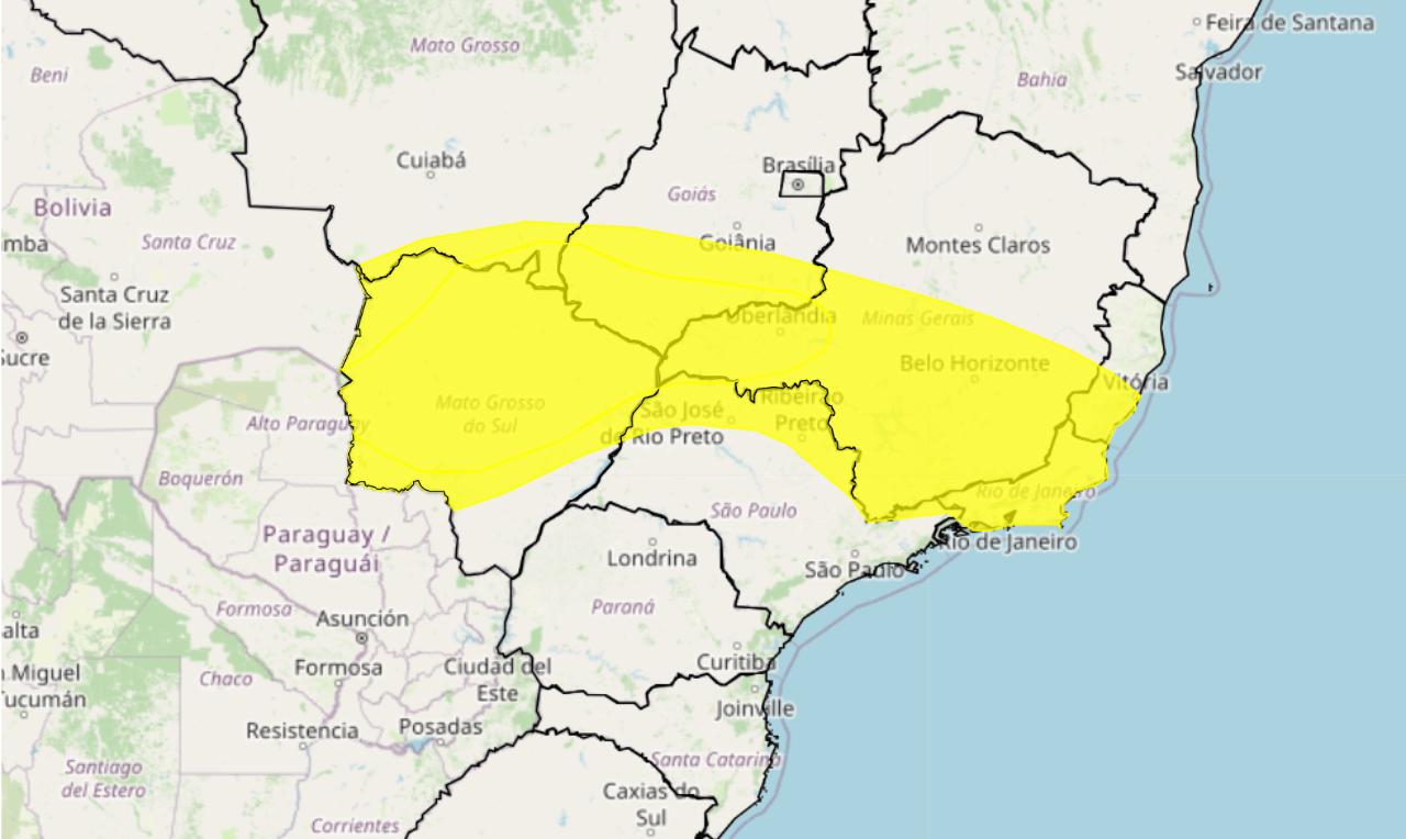 Alerta Amarelo Para Tempestade Chuva Intensa E Ventania Em Partes Do Sudeste E Centro Oeste